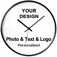 Personalized Wall Clock with Logo Text Custom Family Decor Clock for Home Bedroom and Office brand brand Personalized Wall Clock with Logo Text Custom Family Decor Clock for Home Bedroom and Office brand