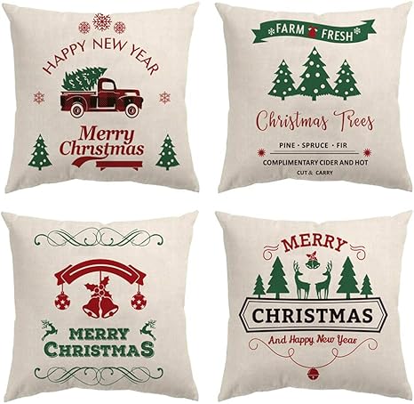 square christmas pillows