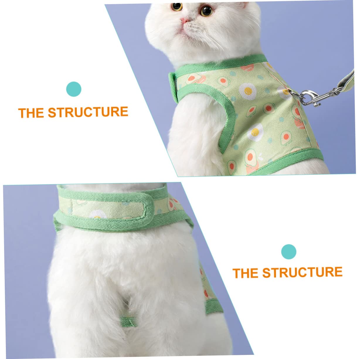 Toddmomy 4juegos Arnés y Correa para Gatos con Diseño De Aguacate y Cómodo para Paseos y Entrenamiento De Mascotas Pequeñas