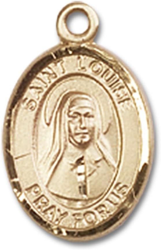 Bonyak Jewelry St. Louise de Marillac Hand-Crafted Oval Medal Pendant in 14kt Yellow Gold-Filled