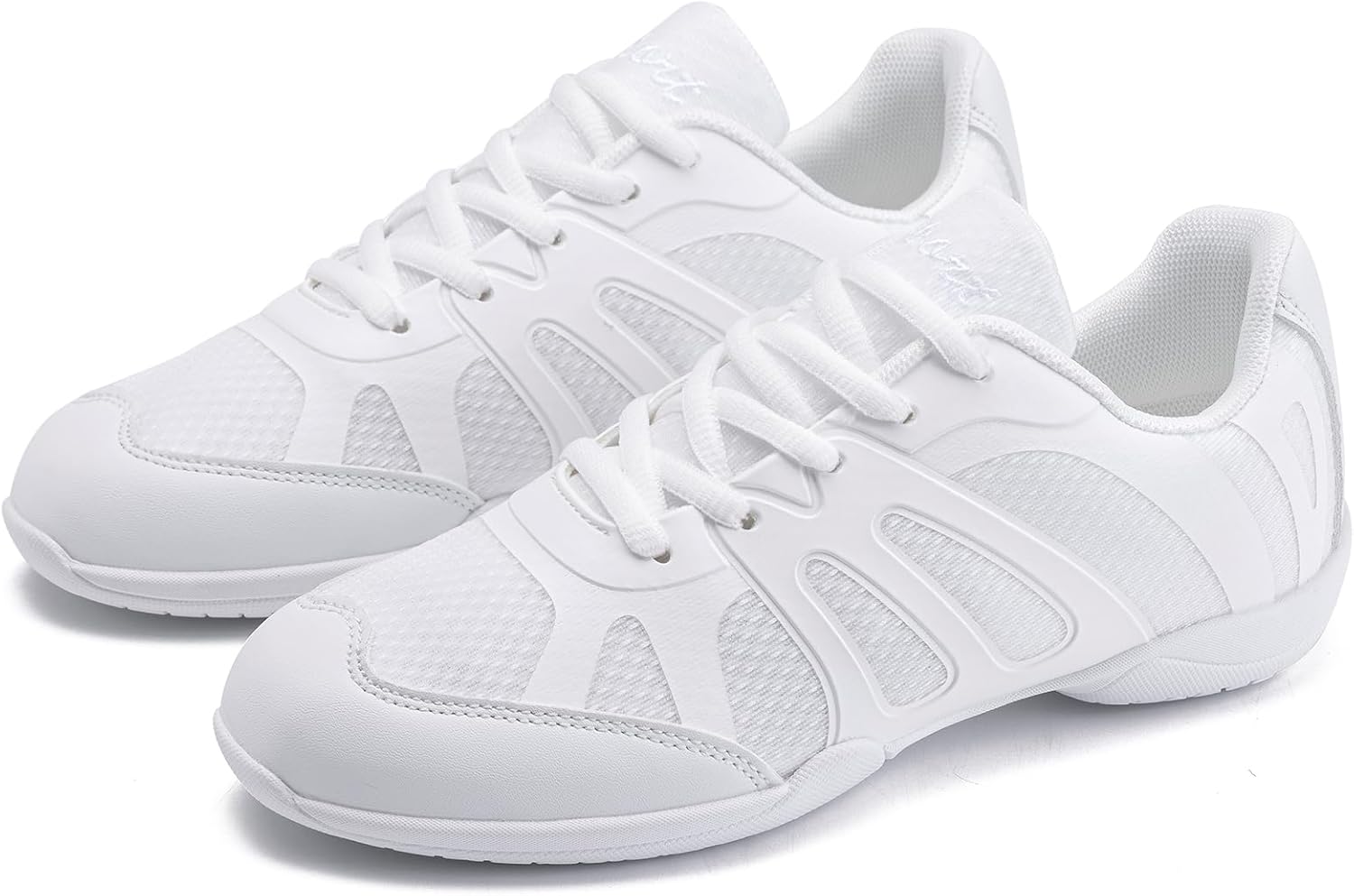Youth Cheer Shoes Girls White Cheerleading Shoes Dance Athletic Training Breathable Fabric Dancing Lightweight Competition Comfortable Sport Kids Girls Cheer Sneakers - Image 5