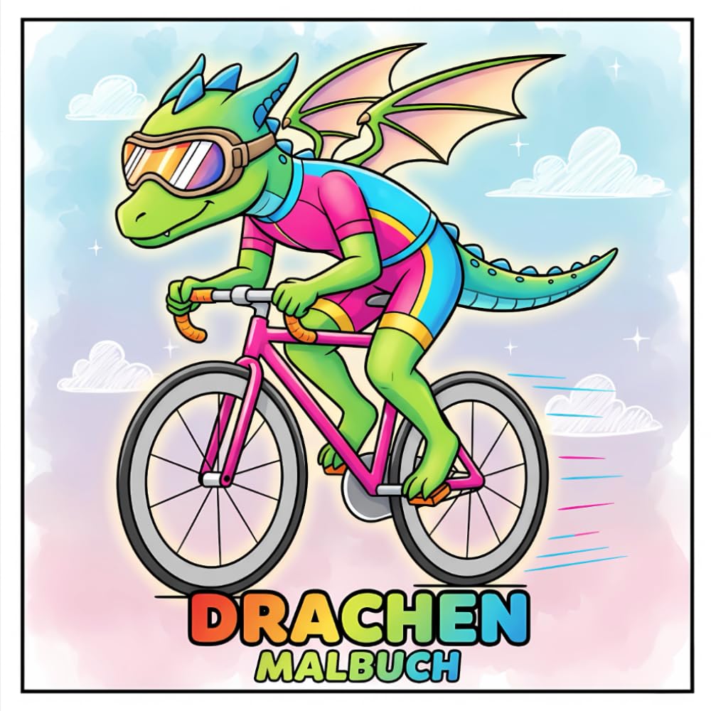 Drachen Malbuch: Über 50 magische Motive zur Entspannung und Kreativitätsförderung für Jungen und Mädchen