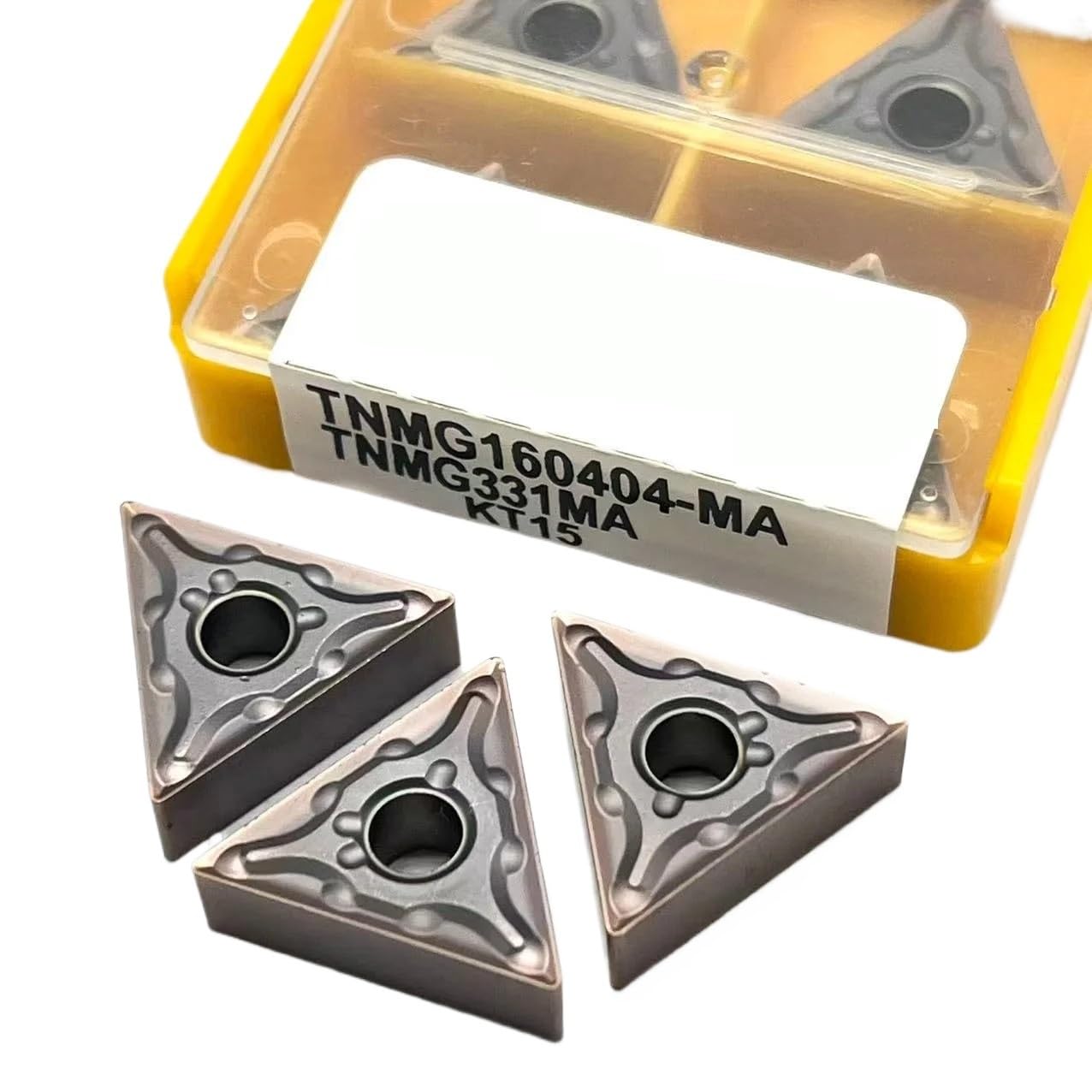 Lathe bits Cutter Inserts 10PCS TNMG160404 TNMG160408 External Turning Tool CNC Tool Carbide Insert(TNMG160408 MA KT6020)