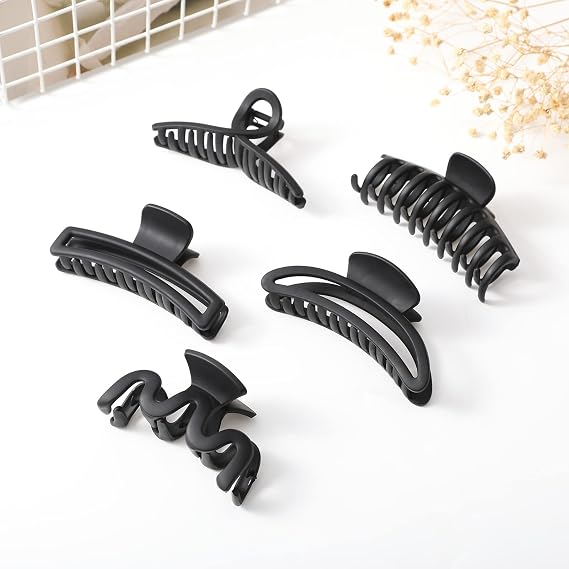 AWAYTR 5PCS Large Claw Hair Clips for Women and Girls, Non-Slip