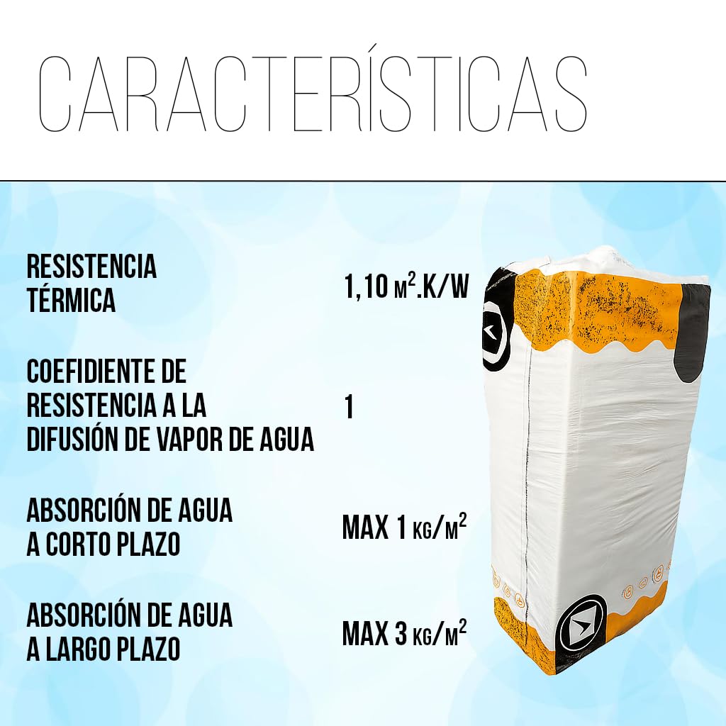 Lana de Roca Aislante Térmico y Acústico – 10 Planchas 120x60x4 cm (7,2 m²) | Alta Densidad | Resistente al Fuego | Aislamiento para Paredes, Techos, Suelos y Fachadas