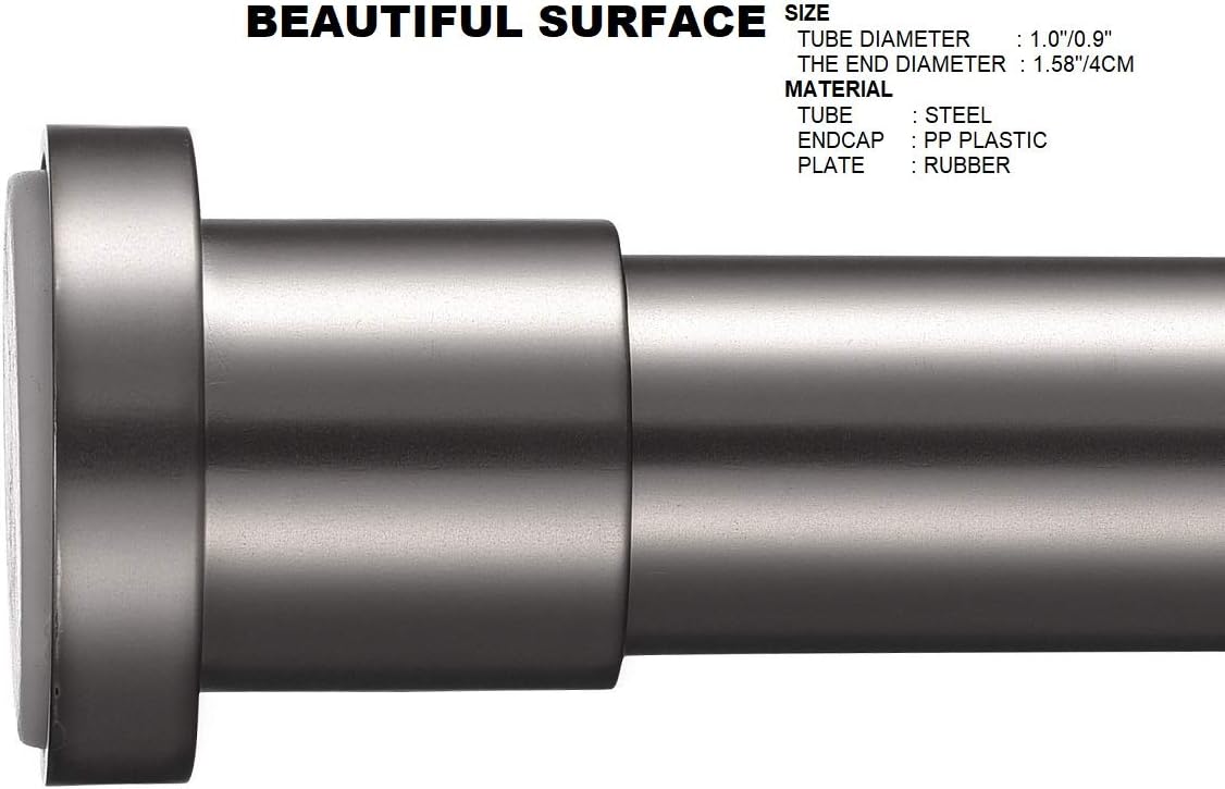 BRIOFOX Tension Curtain Rod 43-73 Inches, Adjustable Shower Curtain Rod for Windows or Doorways, Matte Nickel : Home & Kitchen