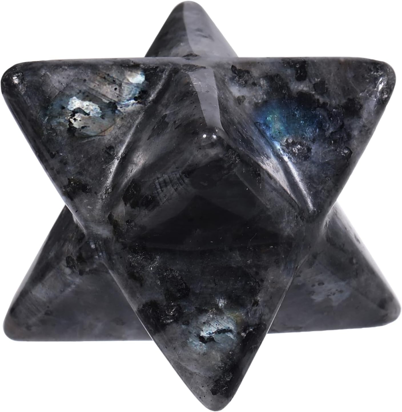 Lovionus89 Natural Labradorite Merkaba Crystal Protection Sacred Meditation Energy Generator Healing Chakra Six-pointed Star 1 Inch - Image 3