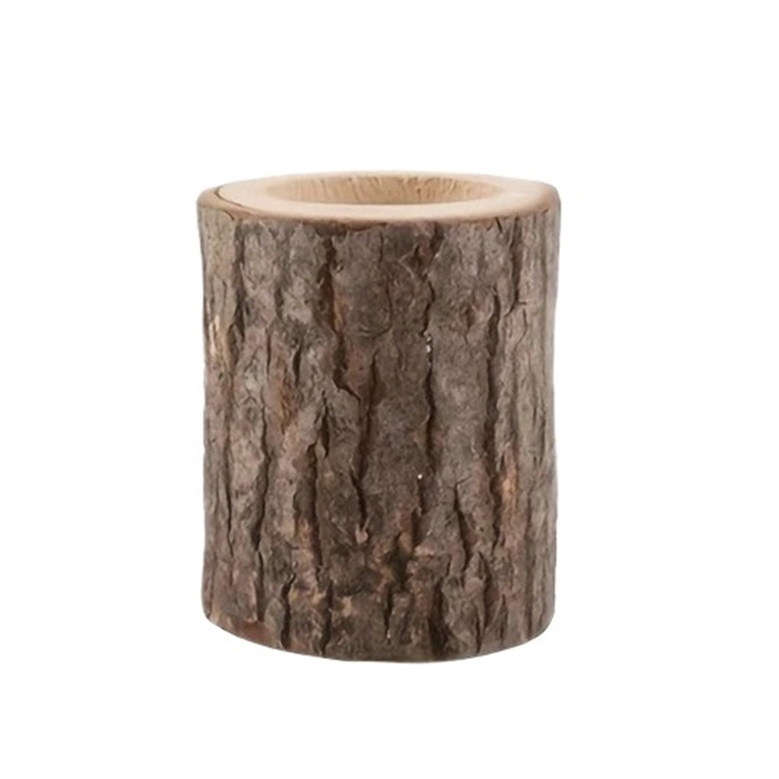 QuxetlRyz Wooden Tree Stump Decor 3Pcs Wood Timber Pile Candle Holder Stand Log Candlestick Succulent Plants Flowerpot Holders Ornament Decor(3pcs-L)