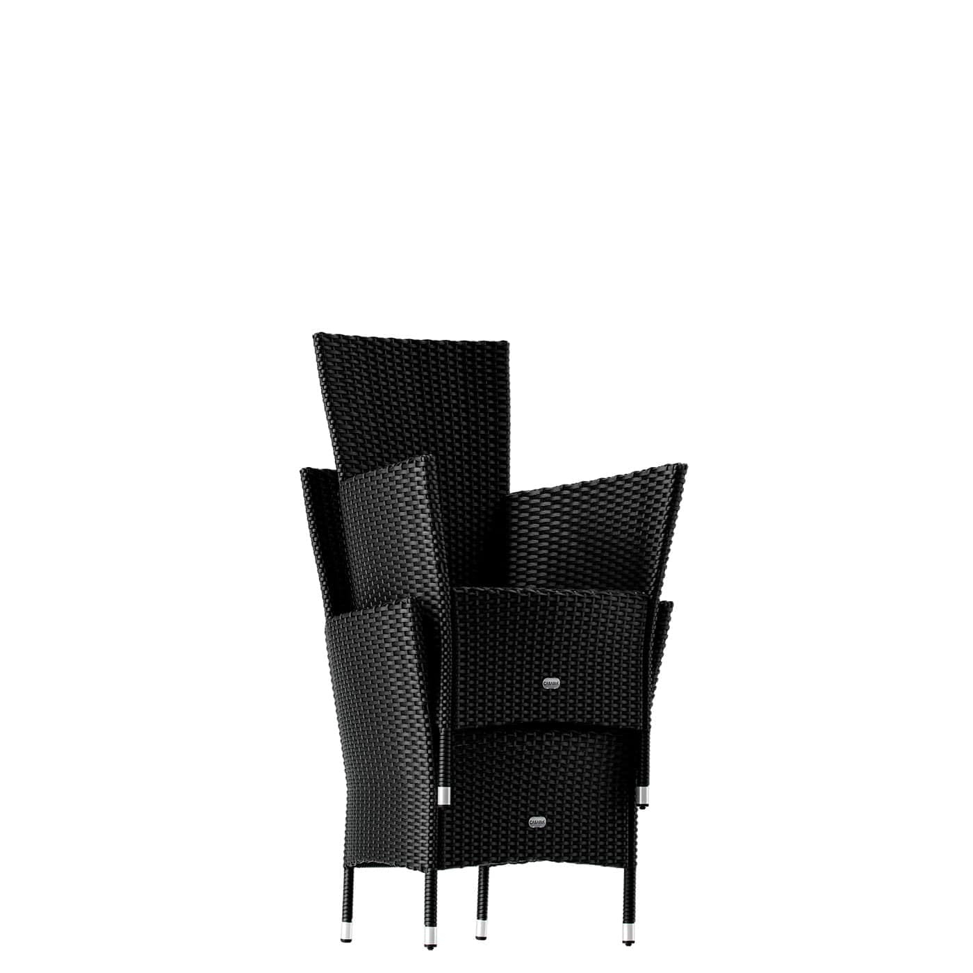 Casaria® Ensemble Salon de Jardin 5 pièces polyrotin Noir Set 1 Table + 4 chaises avec Coussins Bar de Jardin Exterieur