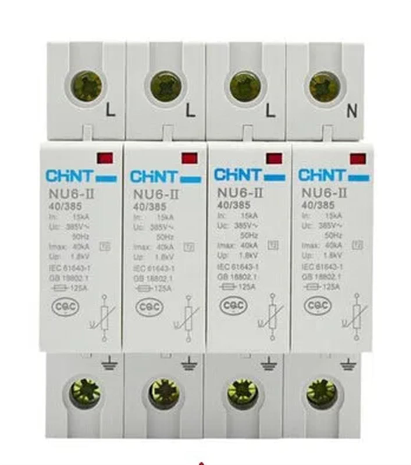 Parafoudre NU6-II/F 40 kA 460V 4P pour la protection des systèmes électriques de maison