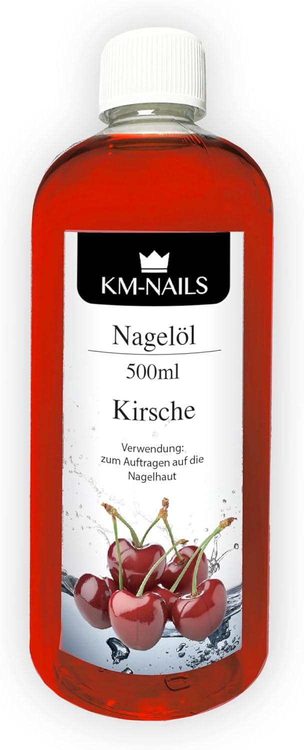 KM Nails Nail Oil Cherry 500ml Studio Size without Paraffin