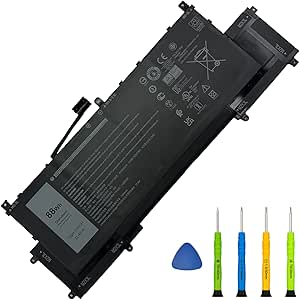 UGXKNAE Batería De Repuesto Para Laptop N7HT0 Para Dell Latitude 9510 2 En 1 Latitude 9510 9520 Series Notebook Tvkgh V5k68 N2nll Hymng N7hto 08nfc7