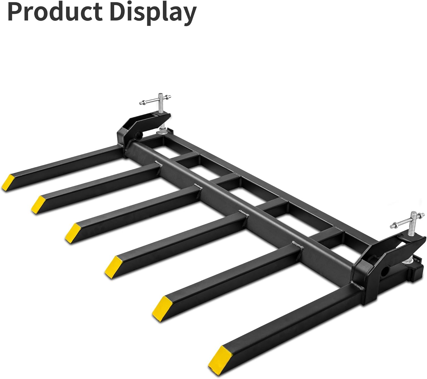 YINTATECH Clamp on Debris Forks to 60" Bucket, 4000 lbs Capacity Heavy Duty Clamp on Pallet Forks Bucket Forks Attachments Fit for Loader Bucket Skidsteer Tractor