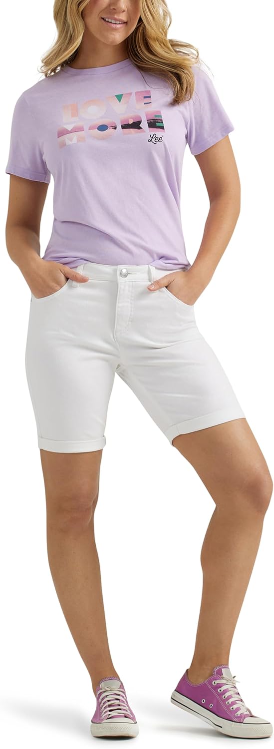 Lee Womens Plus Size Legendary Rolled Denim Bermuda Short - Image 4