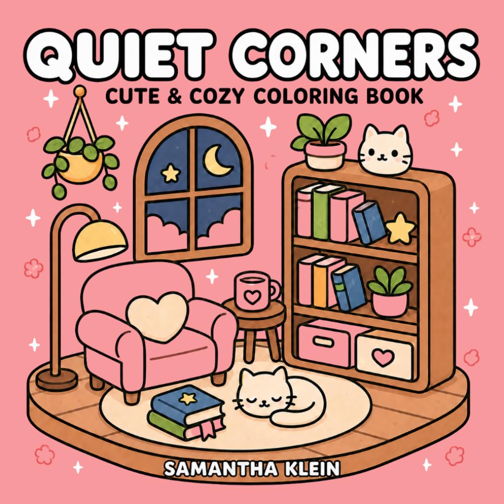 Quiet Corners Cute & Cozy Coloring Book for Adults and Teens (Comfy Series)