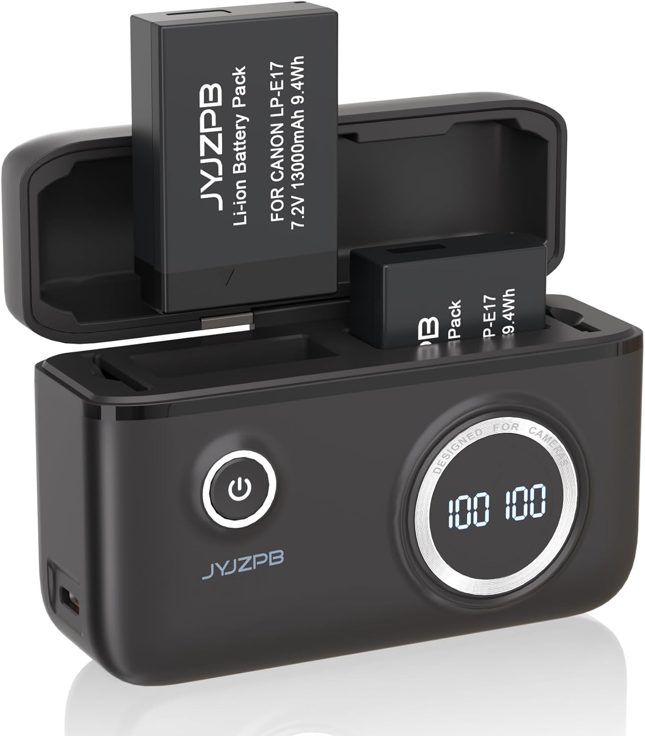 LP-E17 Battery for Canon R8 Battery 18W Fast Dual USB Charger Case Compatible for Canon EOS R8 R50 R100 R10 RP, Rebel T6i T7i T8i T6s SL2 SL3 M3 M5 M6 Camera with Smart Display and Magnetic Snap Cover