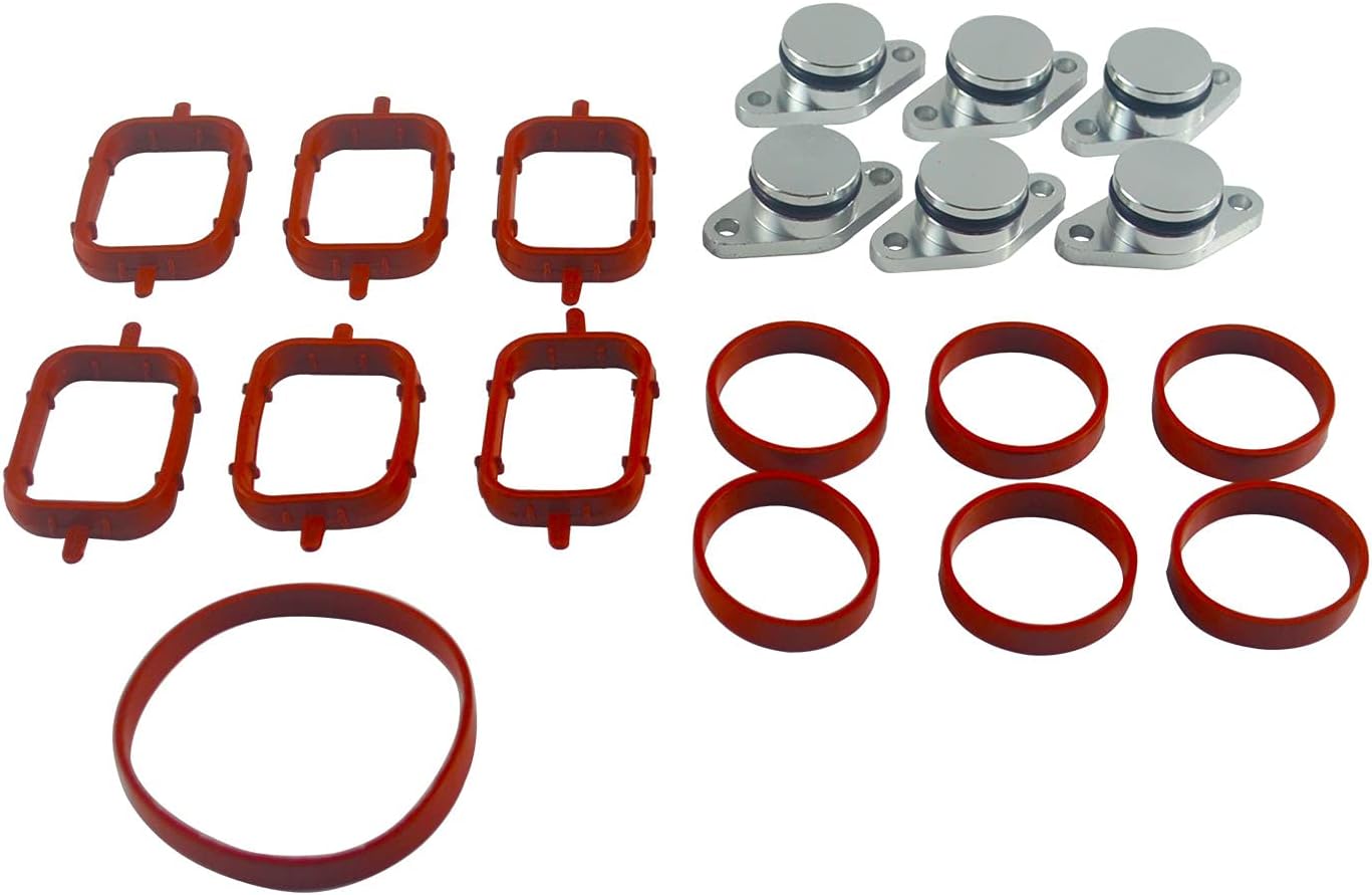 Swirl Flap Delete Kits with Inlet Manifold Kit 6 Valve Cap 22mm + 13 Inlet Gasket 11617790198 for B-M-W M47 E87 E46 E90 E91 E92 E93 E39 E60 E83 E53 11612246945 11612245439