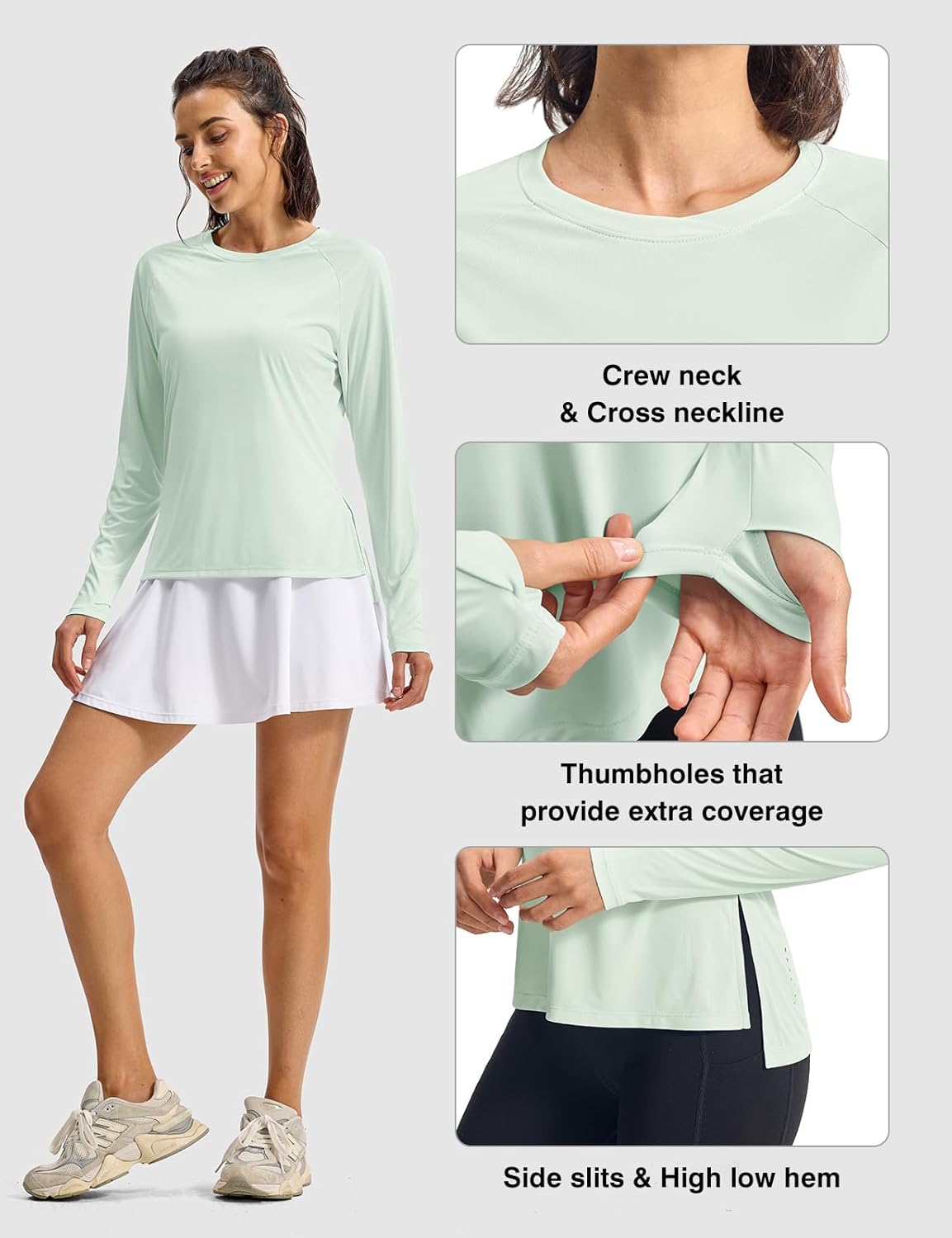 Gopune Women's Sun Shirts UPF 50+ Long Sleeve UV Protection Shirt Lightweight Quick Dry Workout Hiking Tops - Image 5