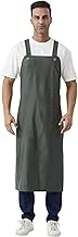 Nanxson Men's Waterproof Apron Adjustable Straps Thick Rubber Oil Resistant Protective Apron for Industrial Workshop CFS0004