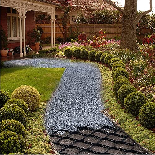 Gruytoie Refuerzo de lecho de Carretera de jardín con geomalla, Rejilla de Tierra de 2 Pulgadas de Alto para Grava de Guisante/estabilización del Suelo, Rejilla de Tierra (6x6m) Cover