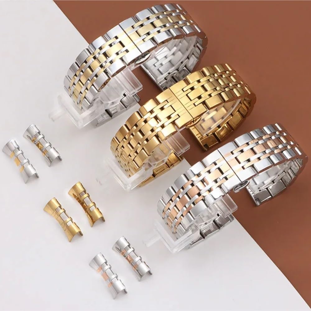 Obejrzyj Paski Zakrzywione opaska ze stali nierdzewnej 16 mm 18 mm 19 mm 20 mm 21 mm 22 mm 22 mm Bliste Butterfly Bluckle