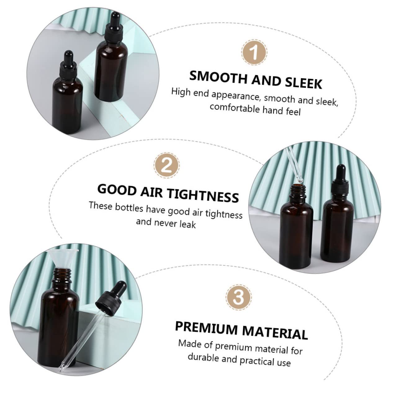 10pcs Reusable Dropper Bottles Bottles for Essential Oils Lightweight Travel