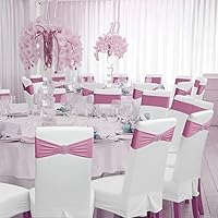 Vista 222 de MDS - Paquete de 50 bandas elásticas de elastano para silla, lazos elásticos para sillas con hebilla deslizante, ajuste universal para bodas, Acción