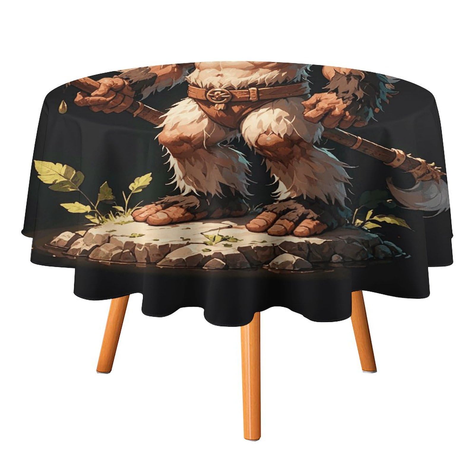 Nappe ronde facile à nettoyer Sasquatch 152x152 cuisine salle à manger table repas ferme