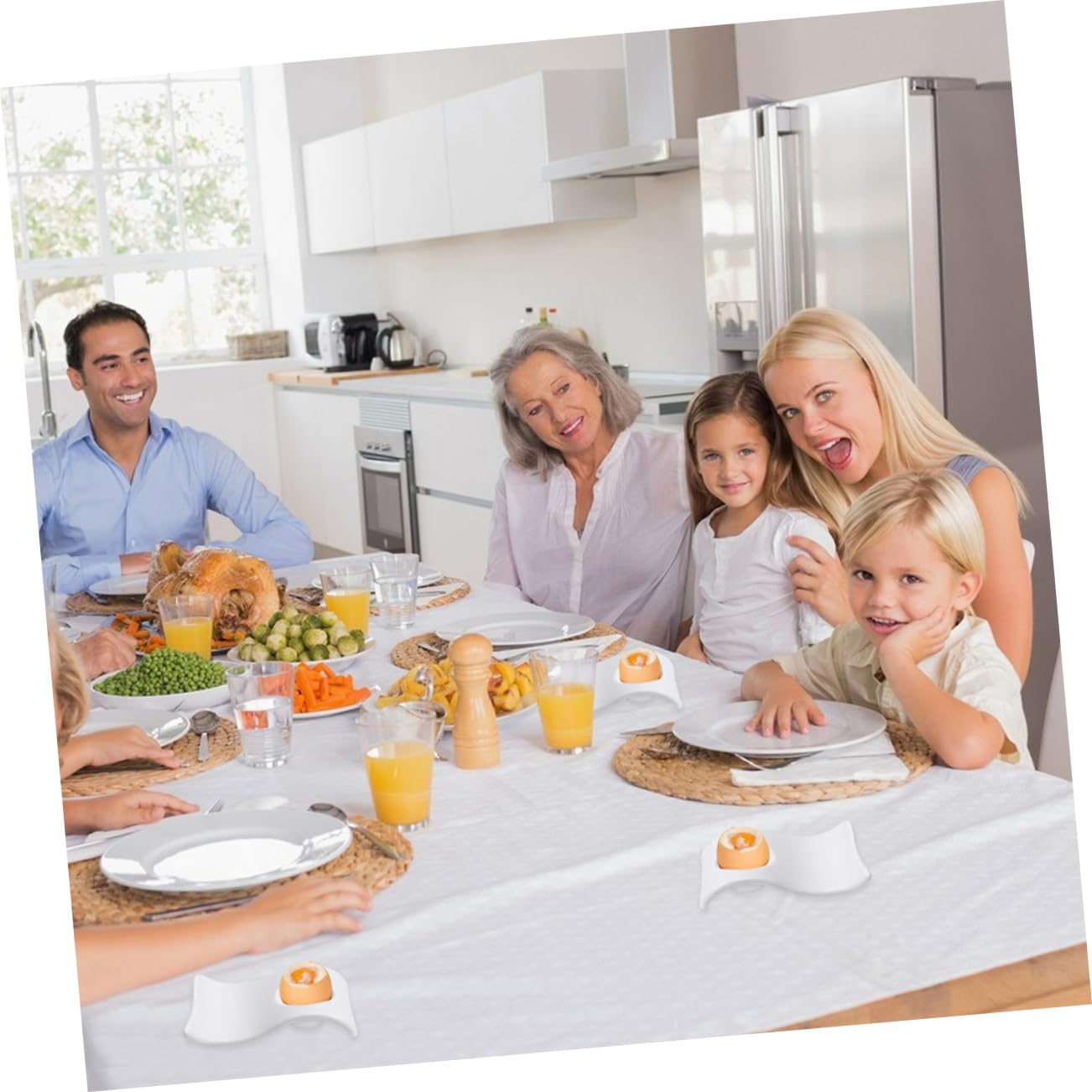 Porte-œufs Assiettes Élégantes 6 Pièces en Céramique Blanche Design Moderne et Fonctionnel Supports Pratiques pour Œufs Durs pour Petit-déjeuner