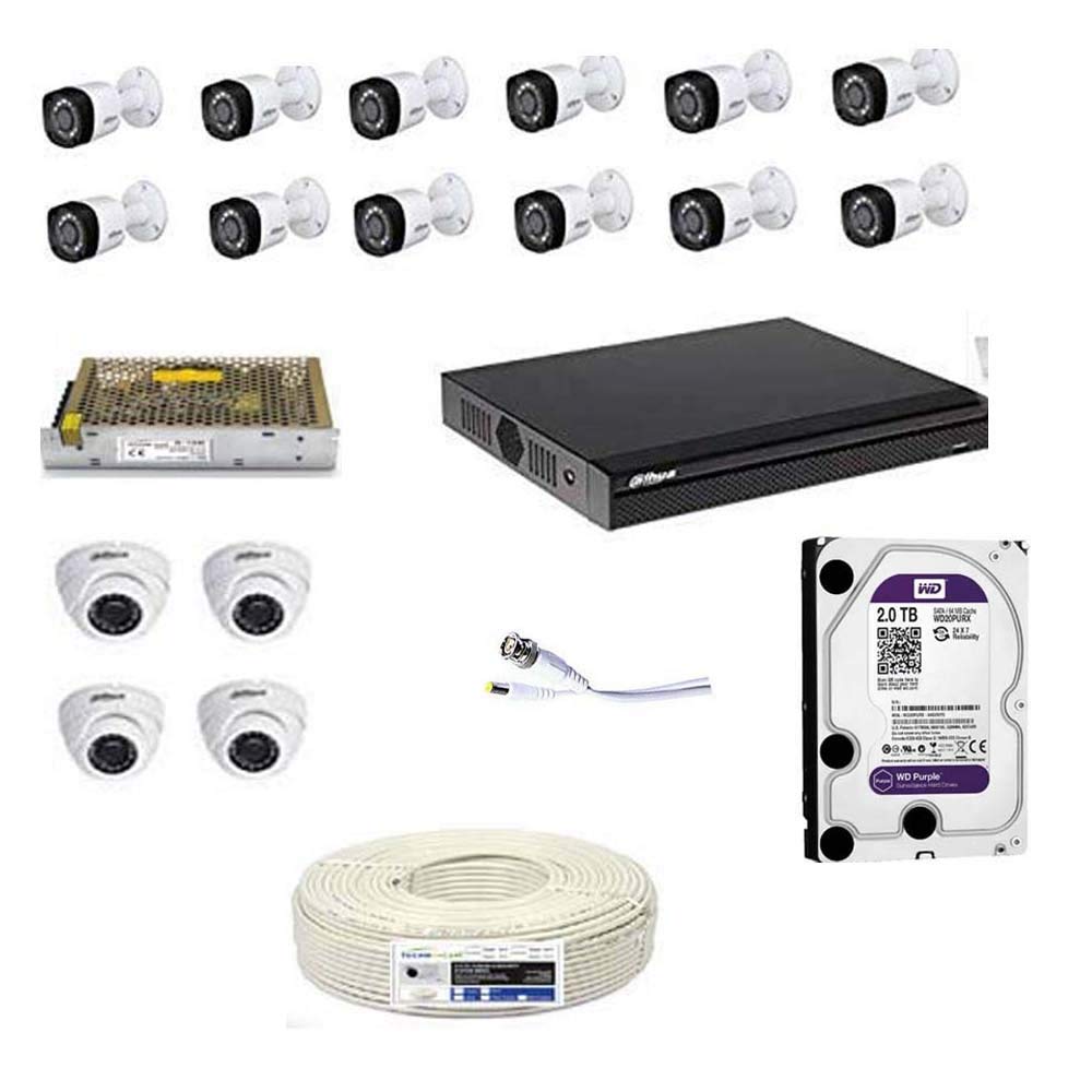 Buy DAHUA Full HD 2MP Cameras Combo KIT 16CH HD DVR+ 12 Bullet