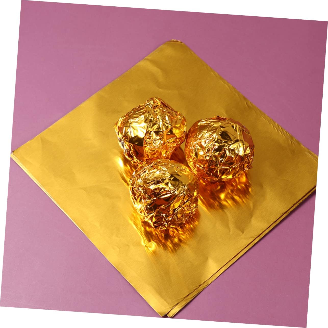 Gadpiparty Gold Foil Paper Sheets for Crafts 14x14cm Decorative Imitation Gold Foil Stickers for Art Projects DIY Home Decor Scrapbooking Wrapping