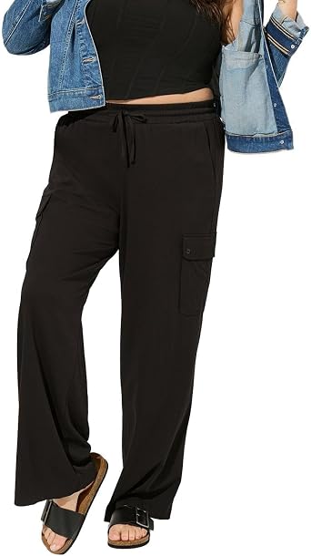Torrid Womens Plus Size Wide Leg Cargo Pant