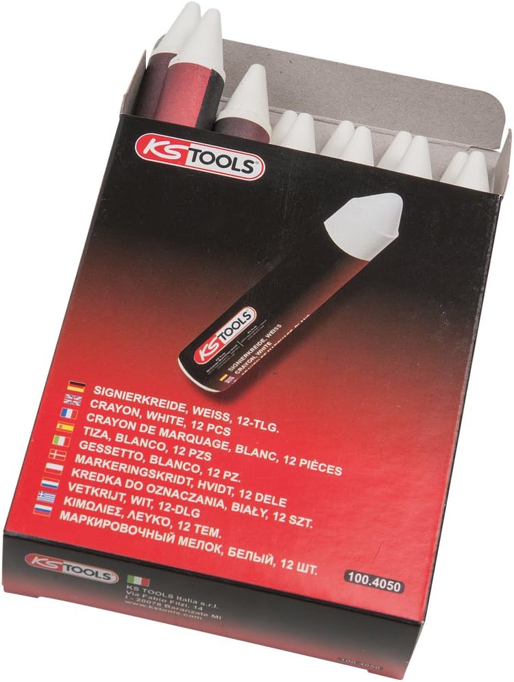 KS Tools 100.4050 Fluorescent Crayon - White (12 Pieces) 110mm, 1 count (Pack of 12) - Image 4