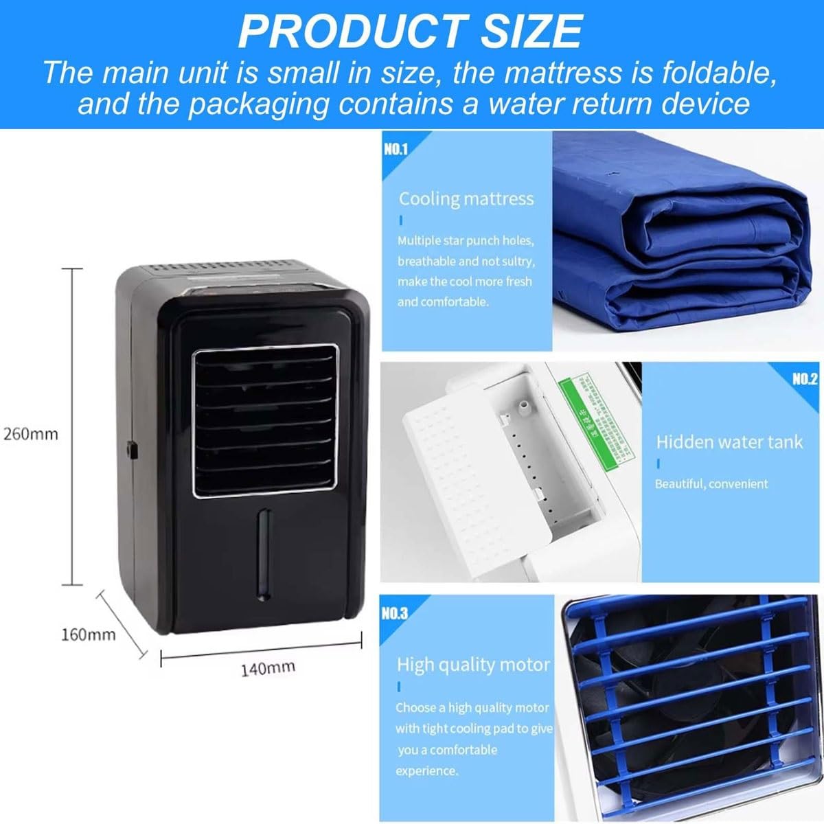 Tragbares Matratzenkühlkissen,Kühlwassermatratze, Elektrische Wasserkühlmatte,Bettumwälz-Kühlkissenmatratze,Eingebauter sichtbarer Wasserstand,for Personen,die im Schlaf schwitzen und bei Nachtschweiß