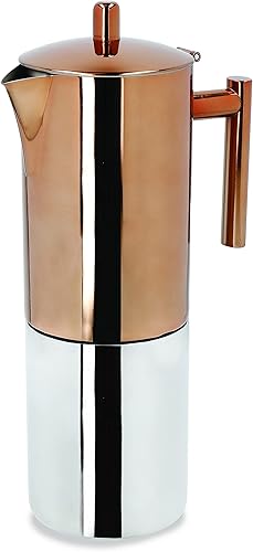 Miniatura 2 de La Cafetière Máquina de café expreso para estufa de cobre, acero inoxidable, 20.3 fl oz