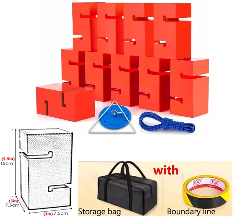 Team Building Game for Adult Children Teens, Indoor and Outdoor Building Block Stacking Fun Game, Halloween Game Set (Color : Red, Size : 10PCS)