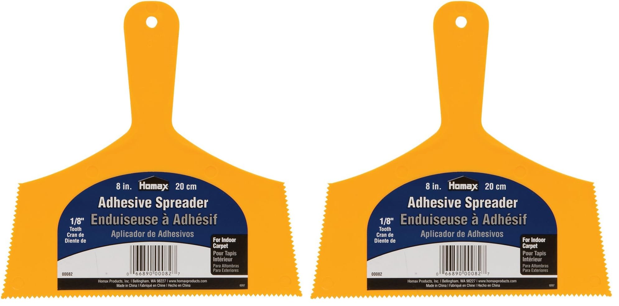 Homax Adhesive Spreader, Yellow, 8", 3/32" Tooth, Spreader for Vinyl Flooring (Pack of 2)