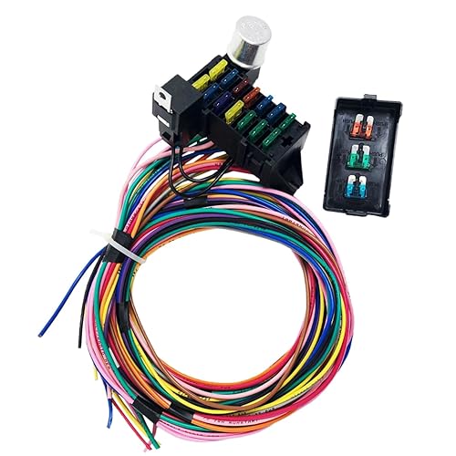 Miniatura 4 de Arnés de cableado universal de 14 circuitos para Chevy Ford Chrysler Mopar Street Muscle Car Hot Rod Rat XL 12V Kit de arnés 14 fusibles arnés