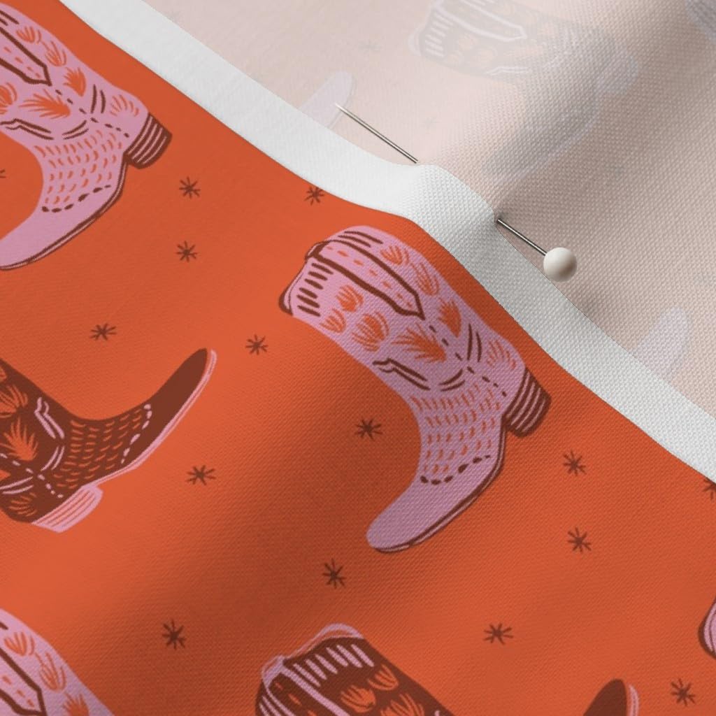Spoonflower Fabric - Southwest Cowboy Core Boots Ranch Western Cowgirl Rustic Wild West Printed on Petal Cotton Fabric Fat Quarter - Sewing Quilting Apparel Crafts Decor