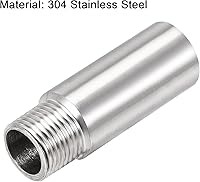 Vista 4 de Brazo de extensión de cabezal de ducha, 2.8 pulgadas, 12PT macho a 12PT hembra rosca 304, acoplador de montaje de tubería de acero inoxidable 304