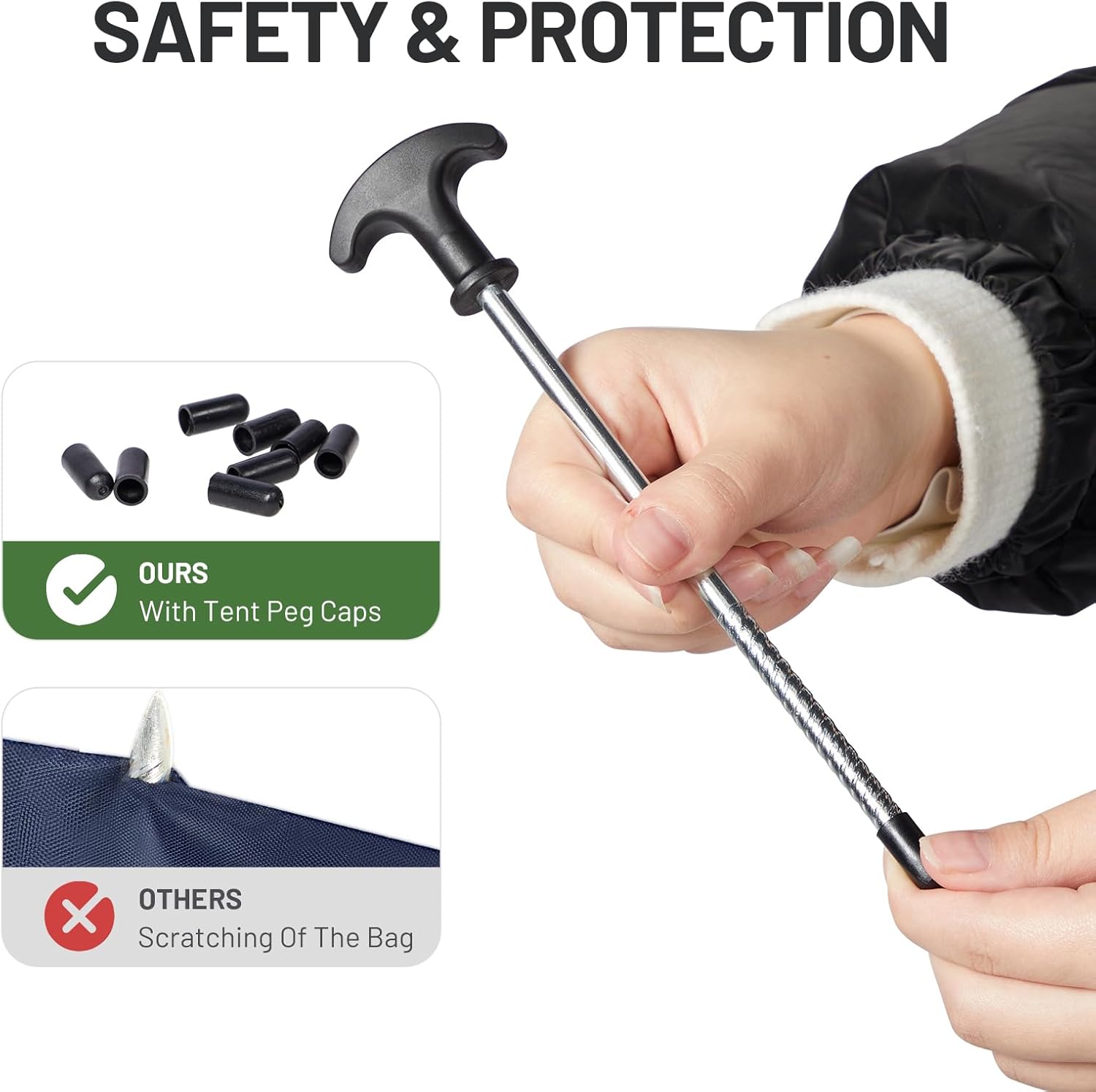 TIMBER RIDGE 19x9.8ft Rtractable Vehicle Awning & 10 Pack Tent Stakes,