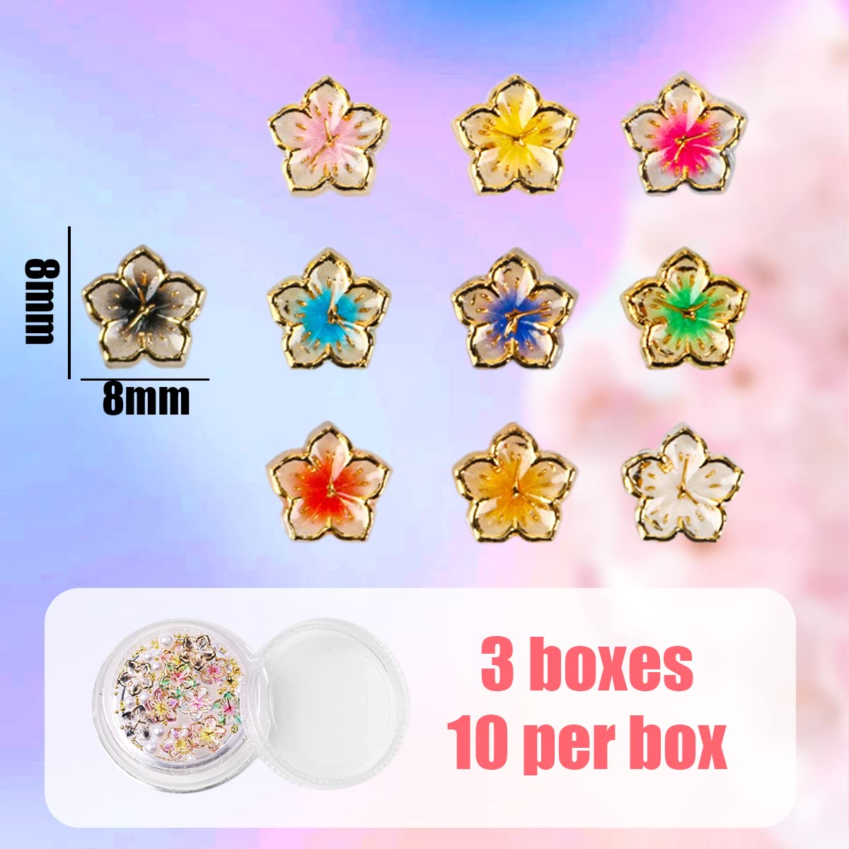 Amazon | ネイルパーツ 桜 花 3D 立体 3ケース ネイルデコパーツ