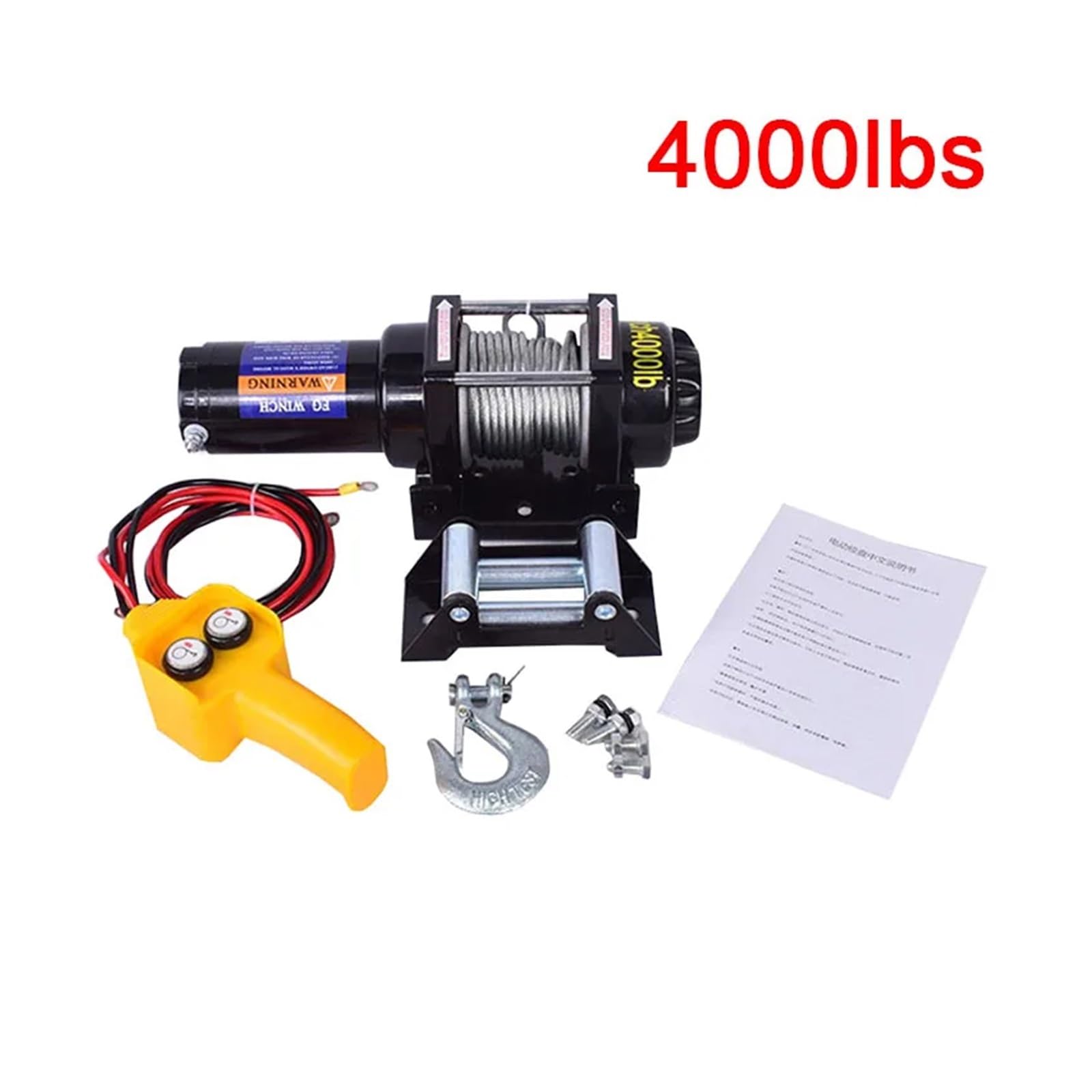 NUOVO verricello elettrico 12v paranco for auto fuoristrada 24v for uso domestico piccolo a fune(4000 lbs,24v)