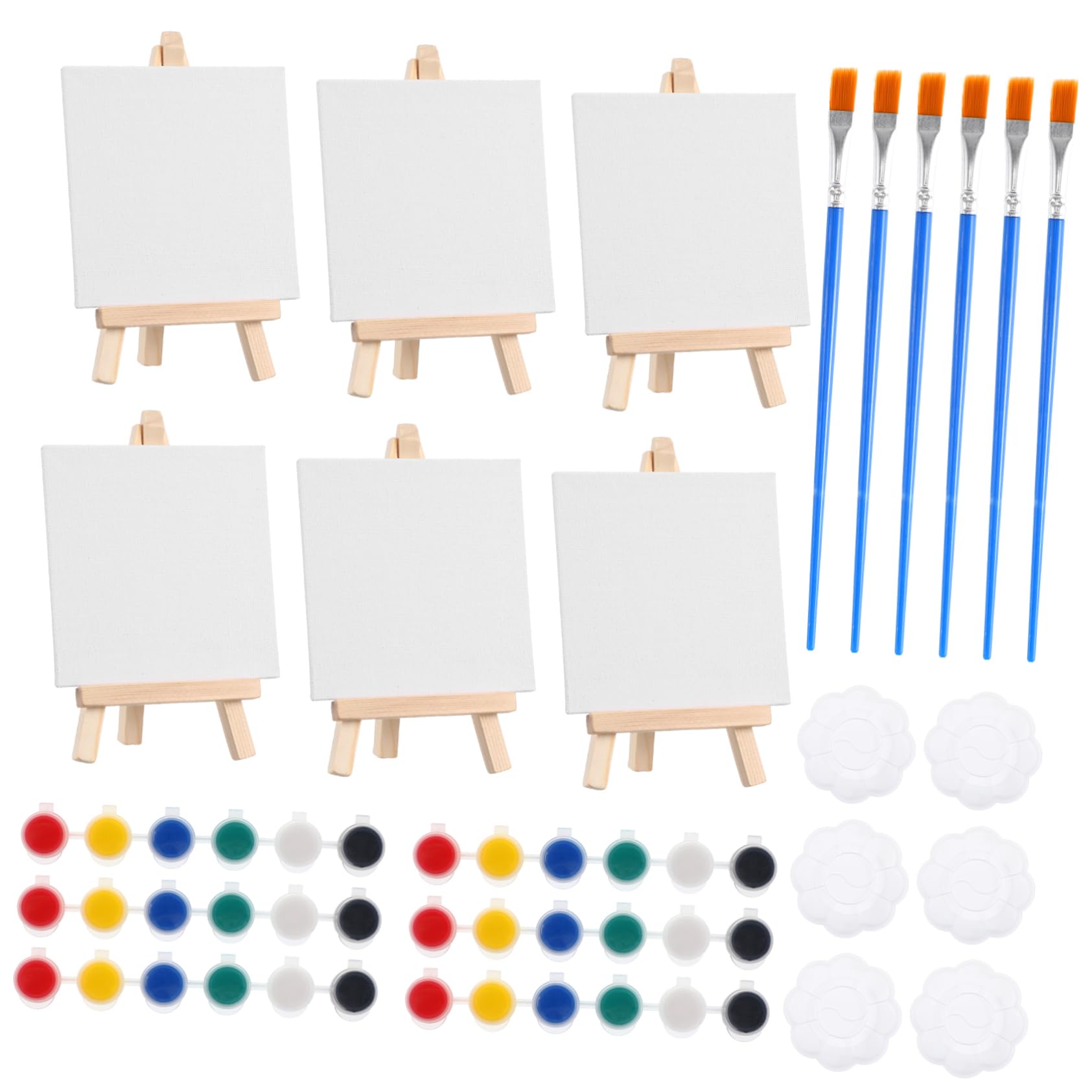Kit de peinture complet avec 6 mini toiles chevalets pinceaux et palettes Uonlytech