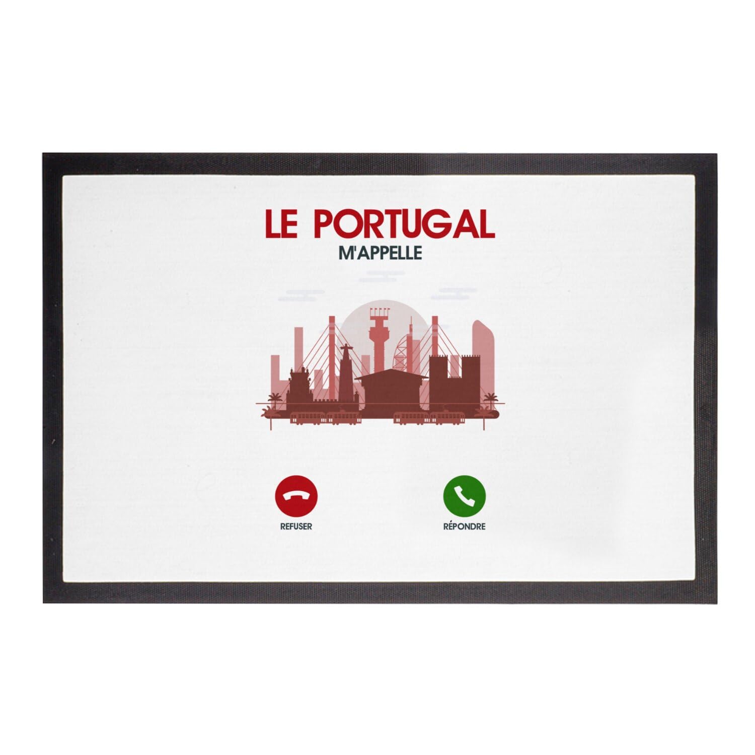 Paillasson blanc Portugal m'appelle 60x40cm tapis entrée sans saleté