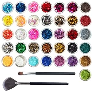 VEGCOO 36 Töpfe Nail Art Glitzer