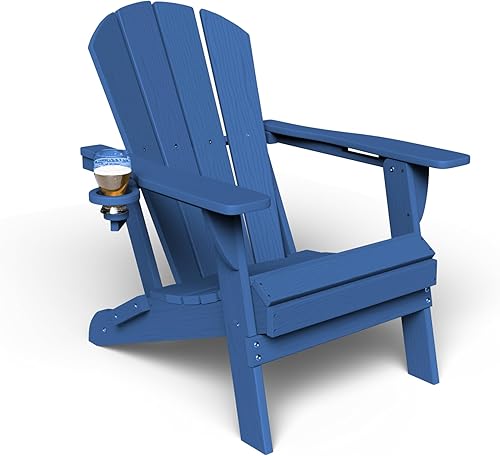 Kingdura Silla Adirondack plegable, silla portátil de polietileno de alta densidad resistente a todo tipo de clima, silla de patio al aire libre de