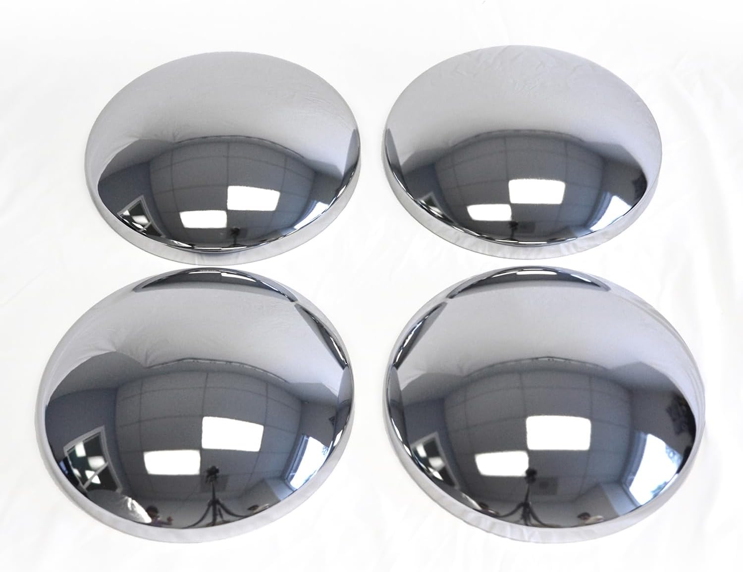 Set of 4 10 1/8" Closed Front and Rear Center Caps - Chrome