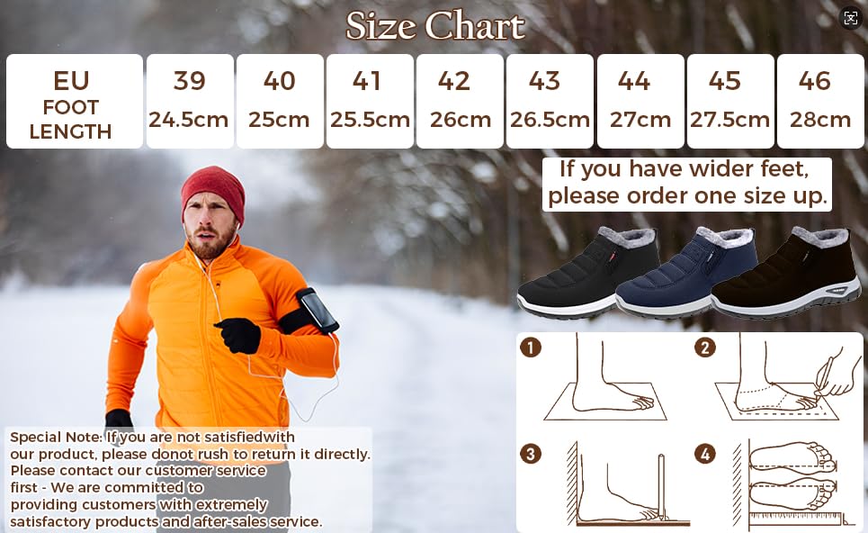 Herren-Winterstiefel mit Fellfutter, rutschfeste Slip-On-Sneaker, leichte wasserdichte Walkingschuhe für Herren, rutschfeste Sohle, dicke Sohle mit Unterstützung, weiche Innenausstattung, elastischer