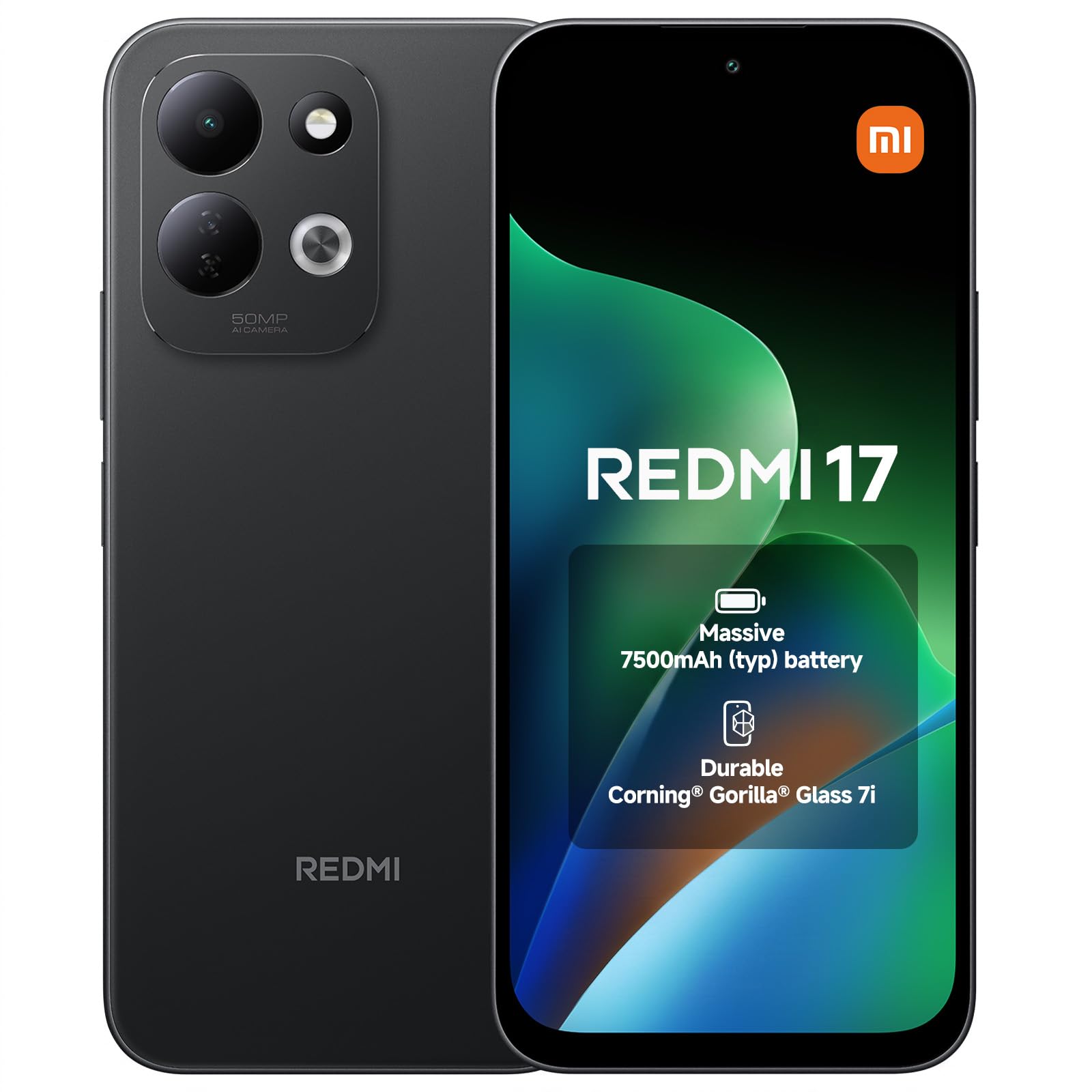 XIAOMI Redmi 17 Smartphone 4G, 4Go RAM + 128Go, 120Hz, 7500mAh, 50MP, Negro
